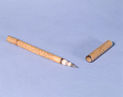 图片[1]-Bamboo carving cloud dragon tube mink pen-China Archive